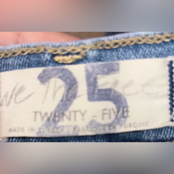 We The Free Free People Slim Fit Raw Jeans Jeggings Size 25 Distressed - Picture 2 of 2